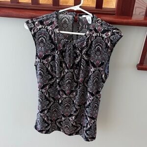 Elegant Black and Pink Paisley Women's Top